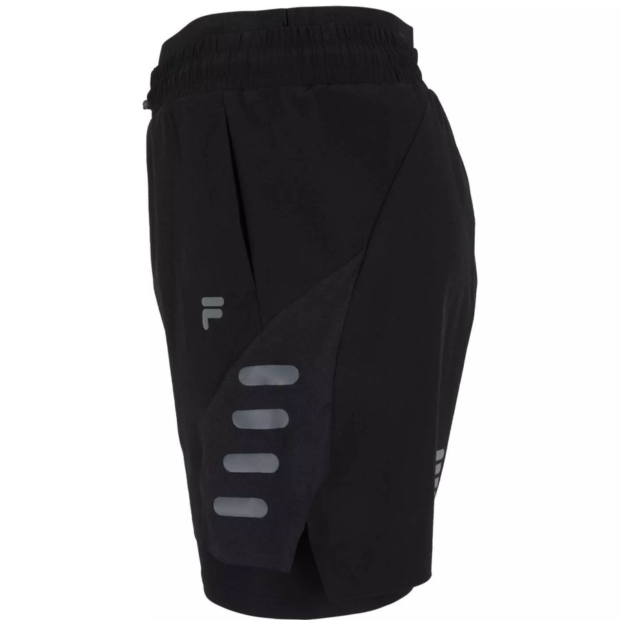 Krotkie Spodenki Meskie FILA | Meskie Spodenki Fila Roubaix Running Fam0288-80010 Czarny