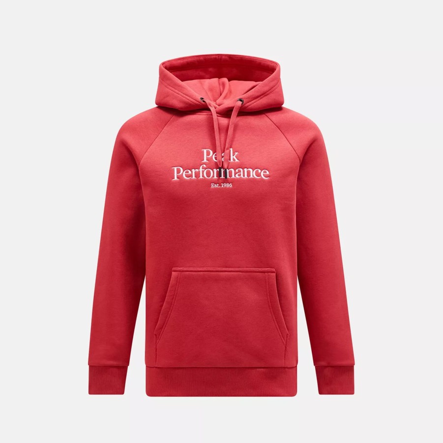 Bluzy Meskie PEAK PERFORMANCE | Meska Bluza Peak Performance M Original Hood G77756390_5Cm Bordowy