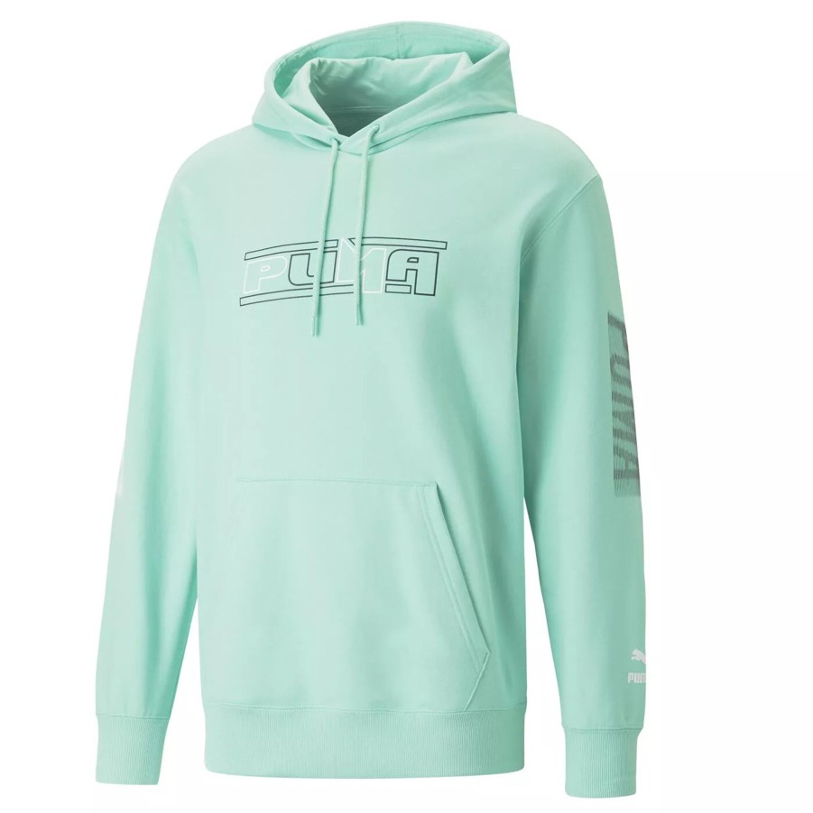 Bluzy Meskie PUMA | Meska Bluza Puma Swxp Graphic Hoodie Tr 53822077 Turkusowy