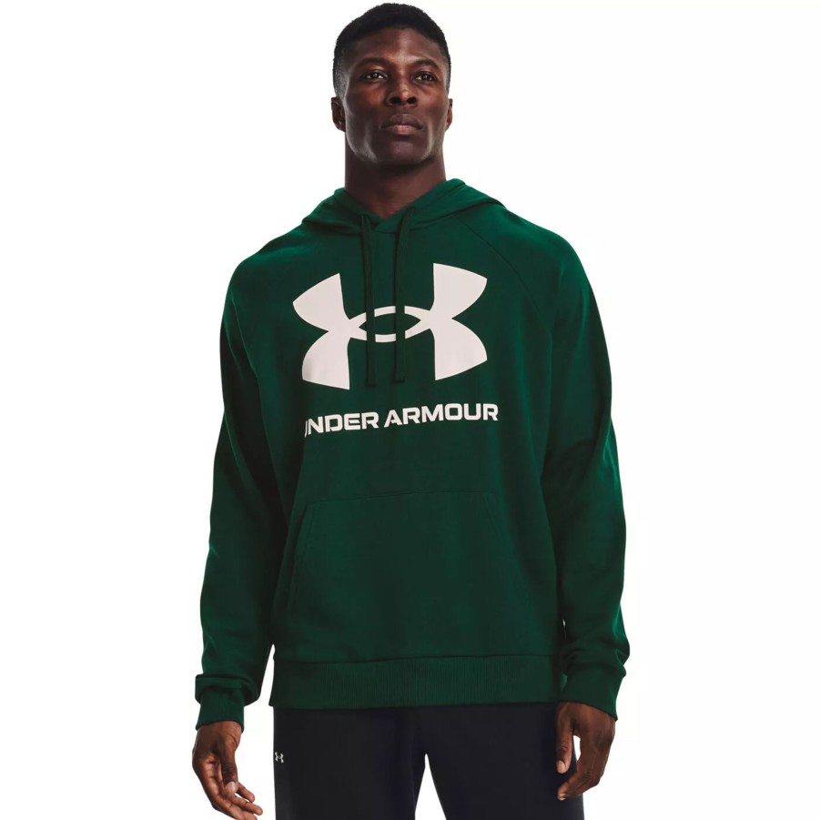 Bluzy Meskie UNDER ARMOUR | Meska Bluza Under Armour Ua Rival Fleece Big Logo Hd 1357093-330 Zielony