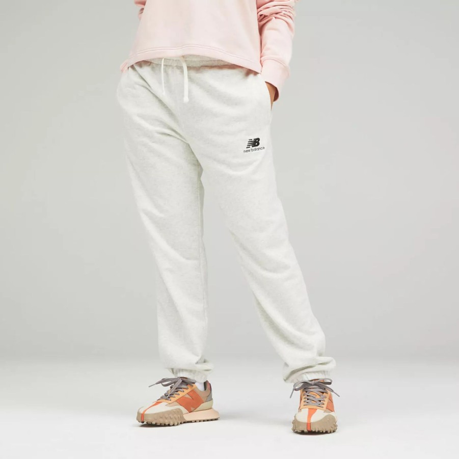 Spodnie Meskie NEW BALANCE | Spodnie New Balance Nb Essentials Uni-Ssentials Sweatpant Nbup21500Sah Bialy