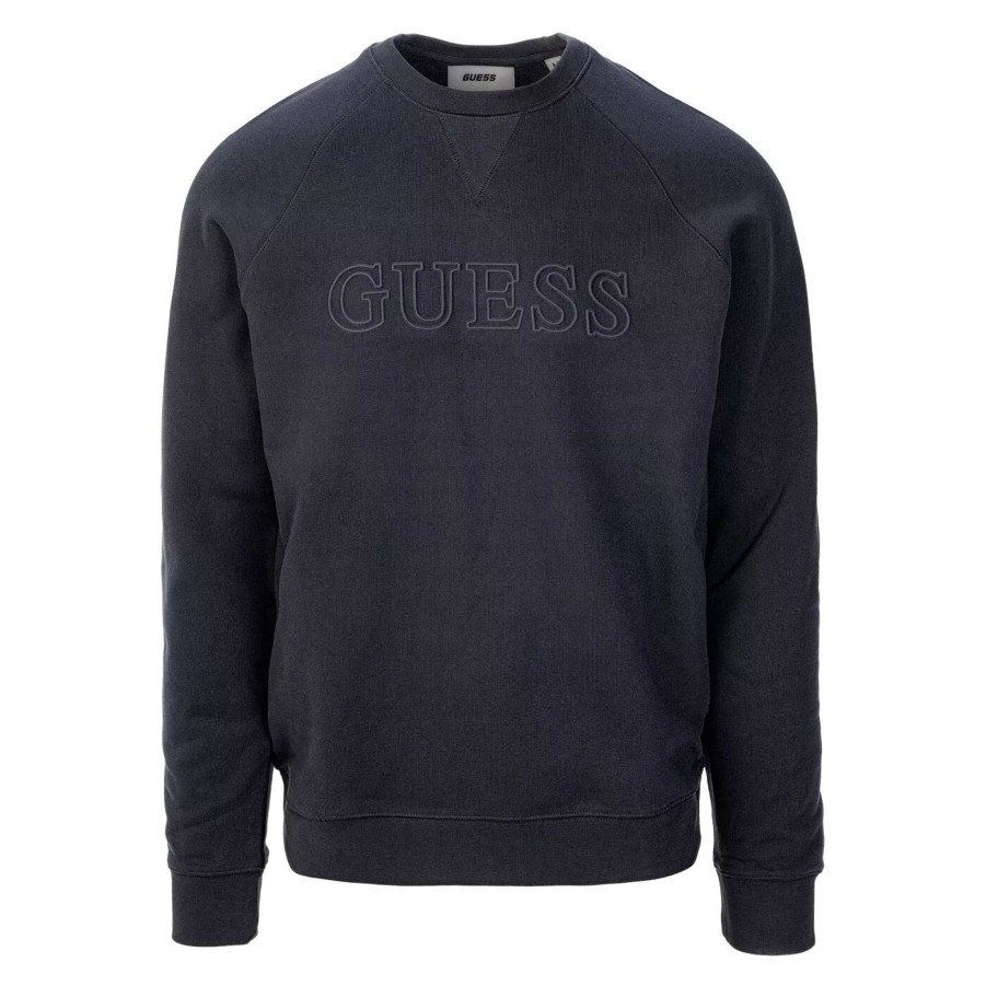 Bluzy Meskie GUESS | Meska Bluza Guess Aldwin Sweatshirt Crew Neck Z2Yq27Kaij1-Dpm Granatowy