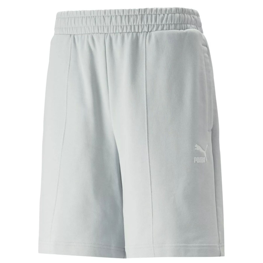 Krotkie Spodenki Meskie PUMA | Meskie Spodenki Puma Classics Pintuck Shorts 8" Tr 53812680 Szary