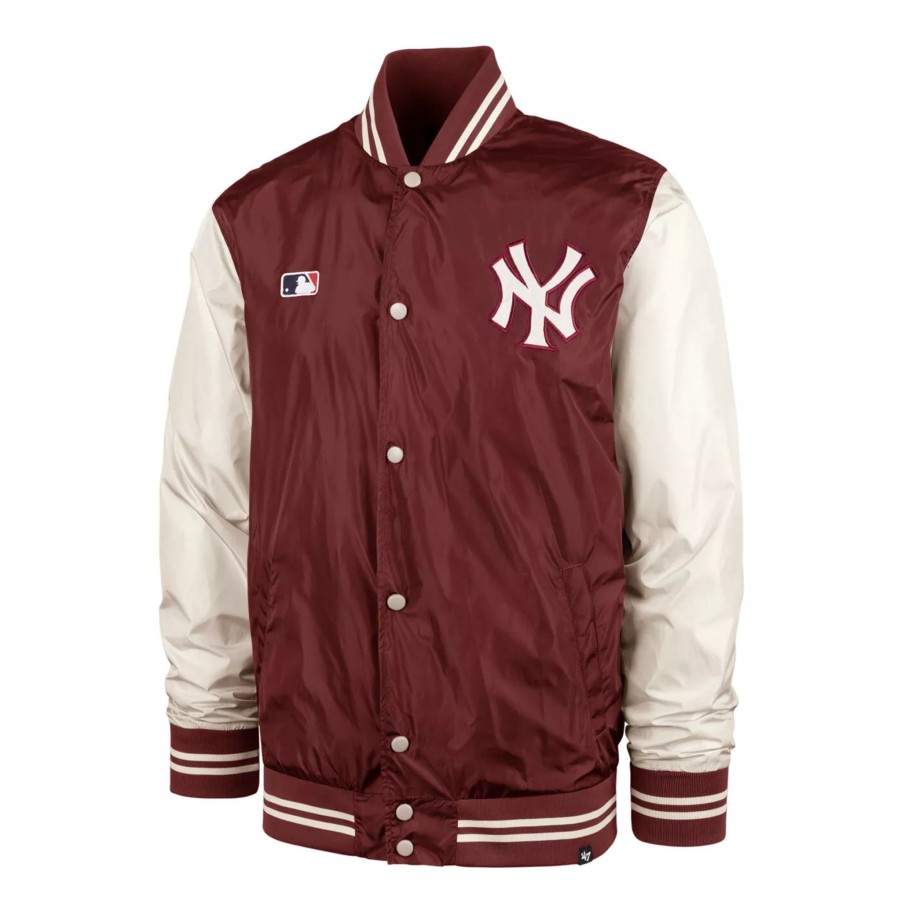 Bluzy Meskie 47 | Meska Bluza 47 Mlb New York Yankees Core 47 Drift Track Jacket Bb017Pemdtj551982Ca Bordowy