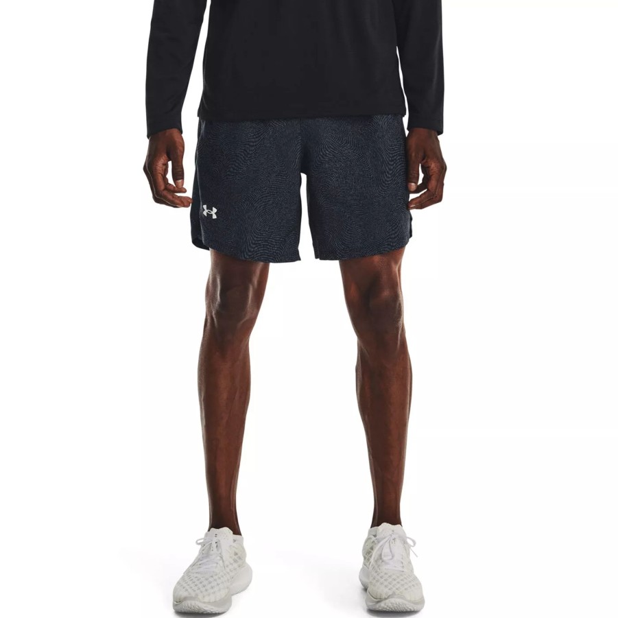 Krotkie Spodenki Meskie UNDER ARMOUR | Meskie Spodenki Under Armour Ua Launch 7'' Printed Short 1376582-044 Szary