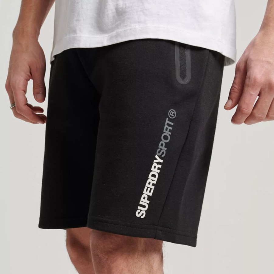 Krotkie Spodenki Meskie SUPERDRY | Meskie Spodenki Superdry Gymtech Shorts Ms311467A02A Czarny