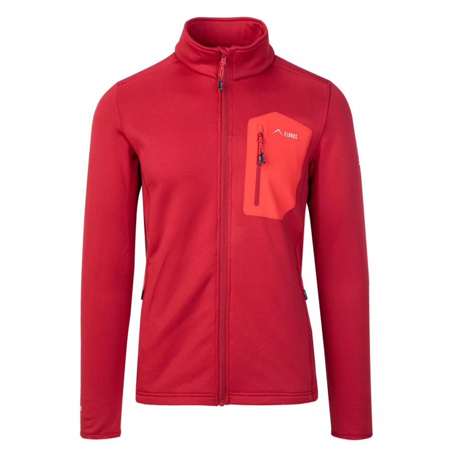 Bluzy Meskie ELBRUS | Meska Bluza Elbrus Nomi Polartec M000209154 Bordowy