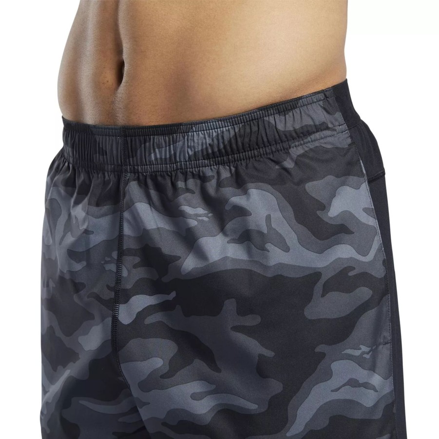 Krotkie Spodenki Meskie REEBOK | Meskie Spodenki Reebok Wor Comm Printed Short Fp9085 Czarny