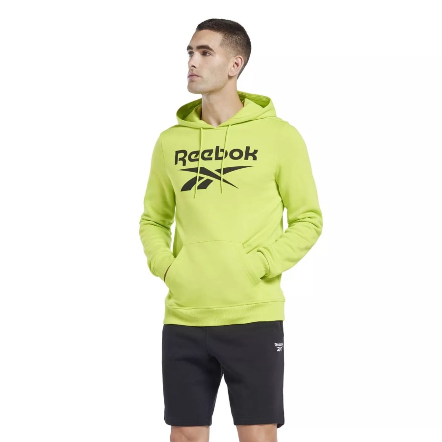 Bluzy Meskie REEBOK | Meska Bluza Reebok Ri Flc Big Logo Hood H54800 Zolty