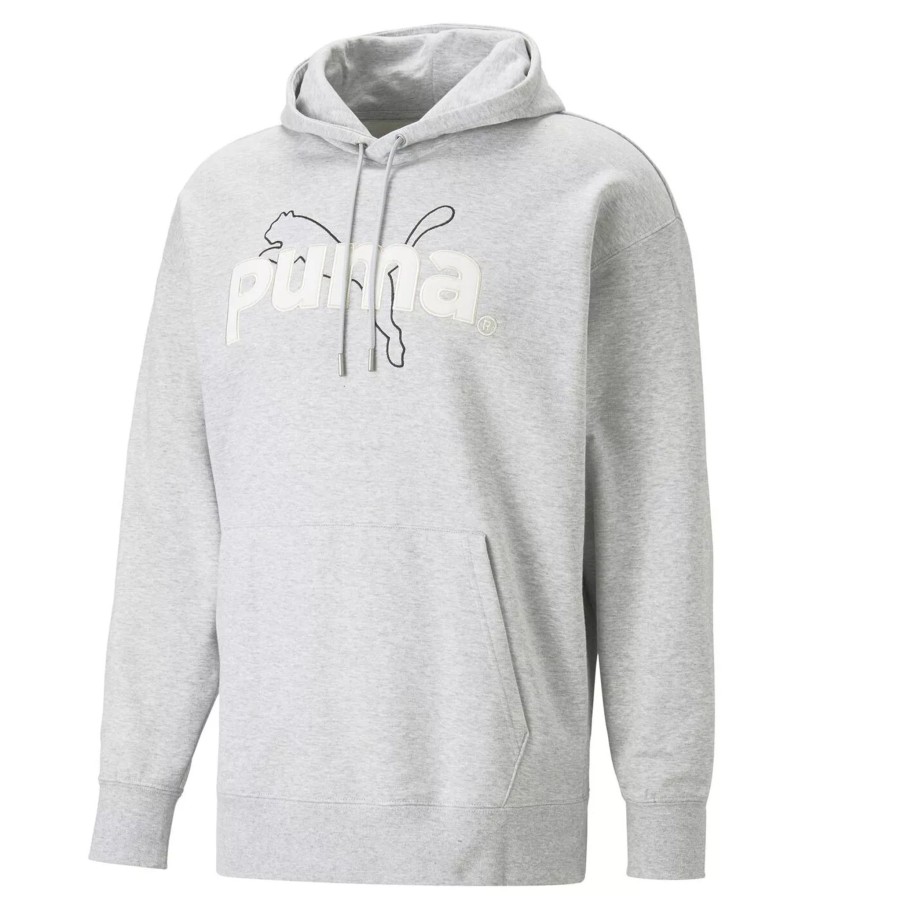 Bluzy Meskie PUMA | Meska Bluza Puma Puma Team Graphic Hoodie Tr 53825904 Szary