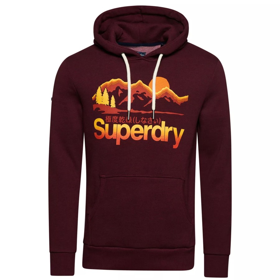 Bluzy Meskie SUPERDRY | Meska Bluza Superdry Vintage Cl Great Outdoors Hood M2012129A3Za Bordowy