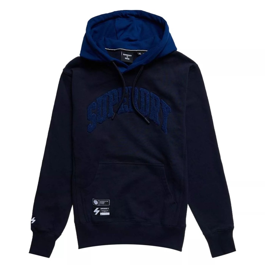 Bluzy Meskie SUPERDRY | Meska Bluza Superdry Varsity Arch Hood M2011405Ajke Granatowy