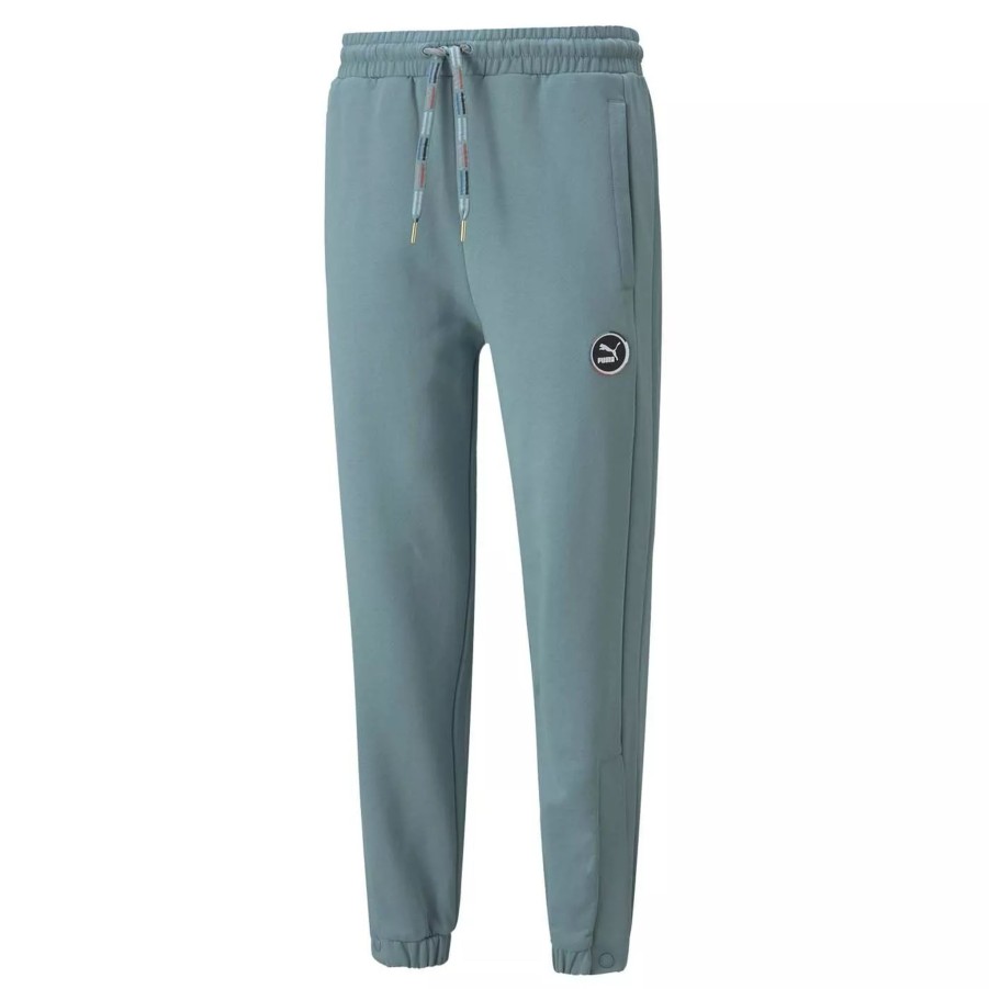 Spodnie Meskie PUMA | Meskie Spodnie Puma T7 Go For Sweatpants Tr Mineral Blue 53417650 Turkusowy