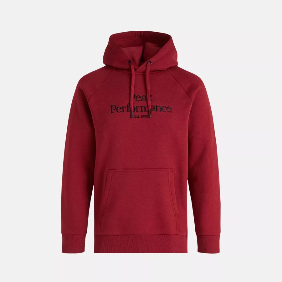 Bluzy Meskie PEAK PERFORMANCE | Meska Bluza Peak Performance Original Hood G77756330_Rr1 Czerwony