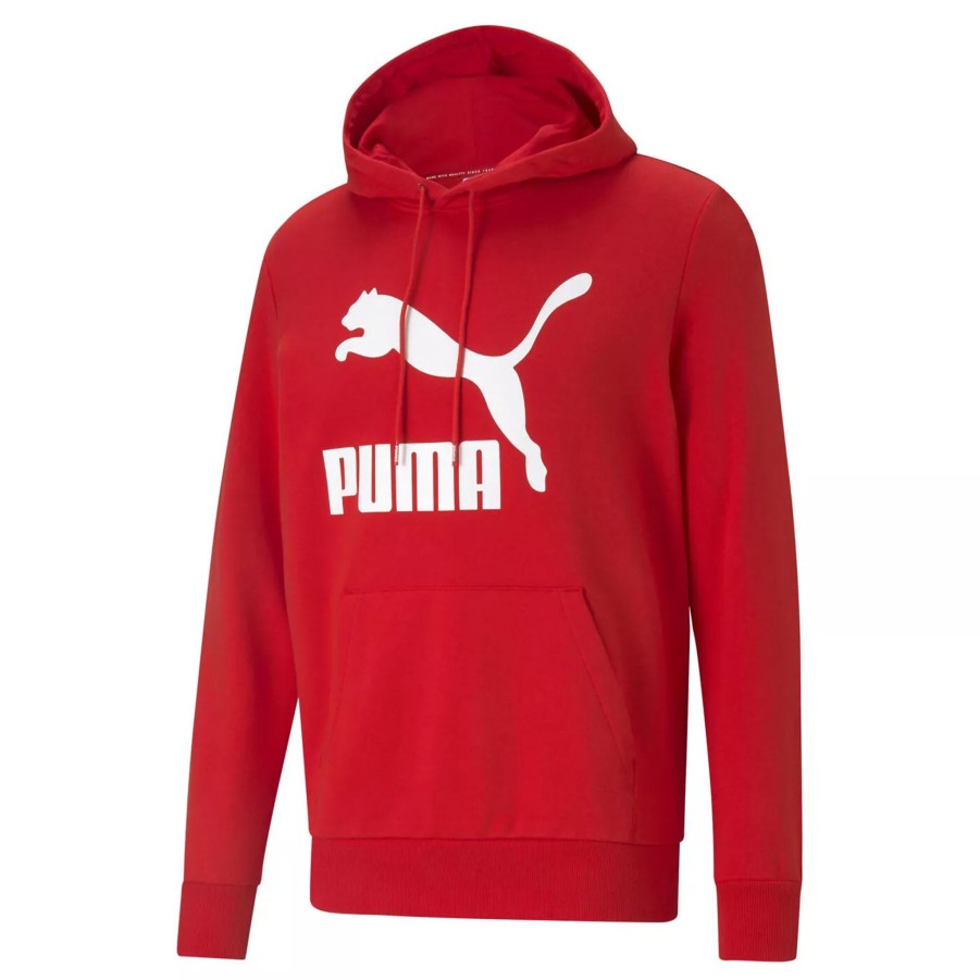 Bluzy Meskie PUMA | Meska Bluza Puma Classics Logo Hoodie Tr 53008411 Czerwony