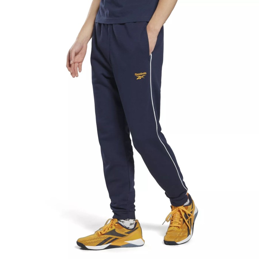 Spodnie Meskie REEBOK | Meskie Spodnie Reebok Wor Piping Jogger Hi0692 Granatowy