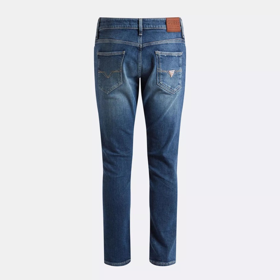 Spodnie Meskie GUESS | Meskie Spodnie Jeansowe Guess Miami M2Yan1D4Q42-2Crm Niebieski