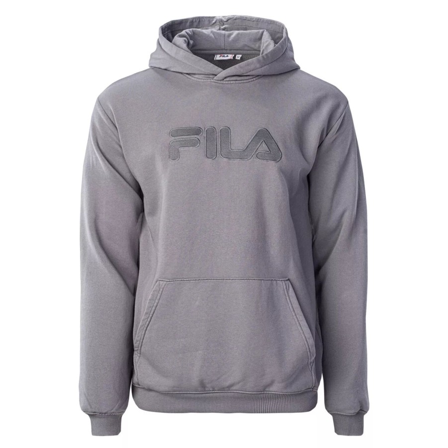 Bluzy Meskie FILA | Meska Bluza Fila Bischkek Fam0277-80027 Szary