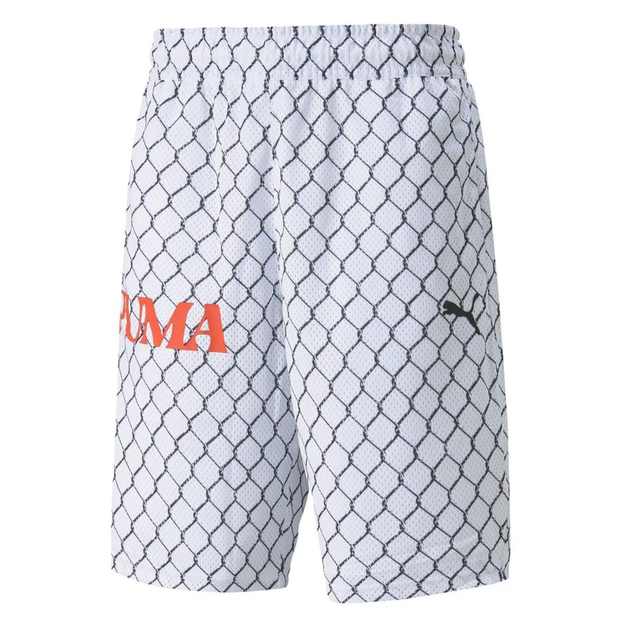 Krotkie Spodenki Meskie PUMA | Meskie Spodenki Puma Practice Short Aop Puma White 53413703 Bialy