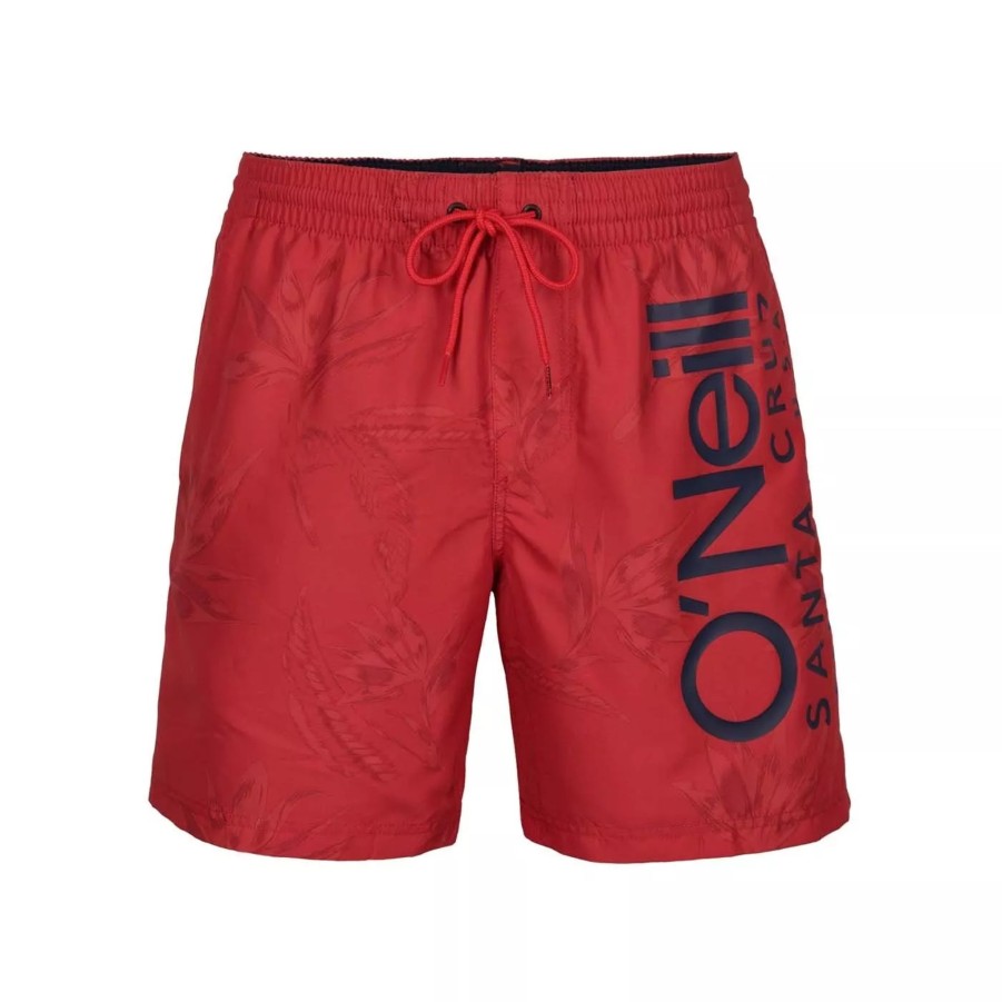 Szorty I Bokserki Kapielowe Meskie O'NEILL | Meskie Szorty O'Neill Cali Floral Shorts 2800045-33012 Czerwony