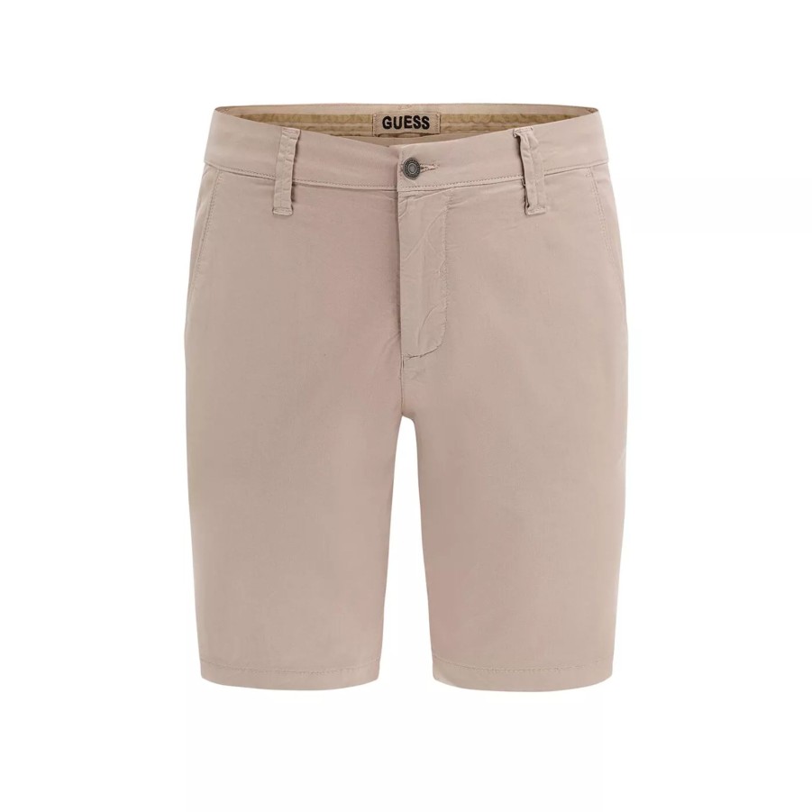 Krotkie Spodenki Meskie GUESS | Meskie Spodenki Guess Drake Welt Short M3Gd06Wfby3-G1Ca Bezowy