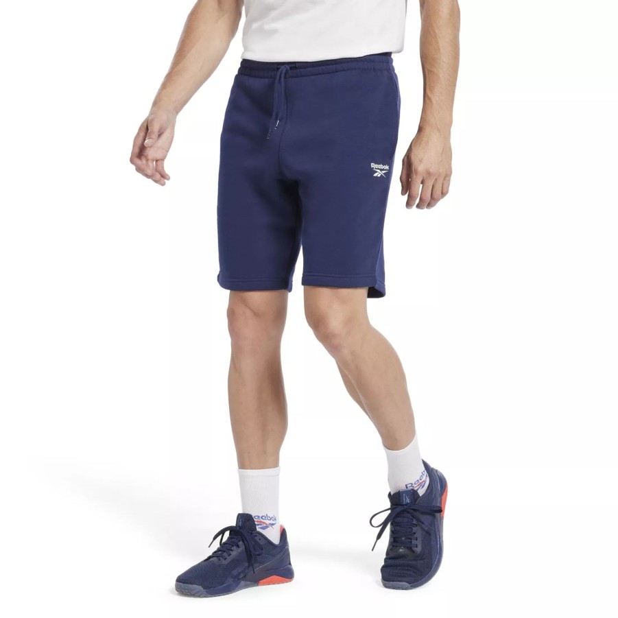 Krotkie Spodenki Meskie REEBOK | Meskie Spodenki Reebok Ri Left Leg Logo Short Hz8799 Granatowy