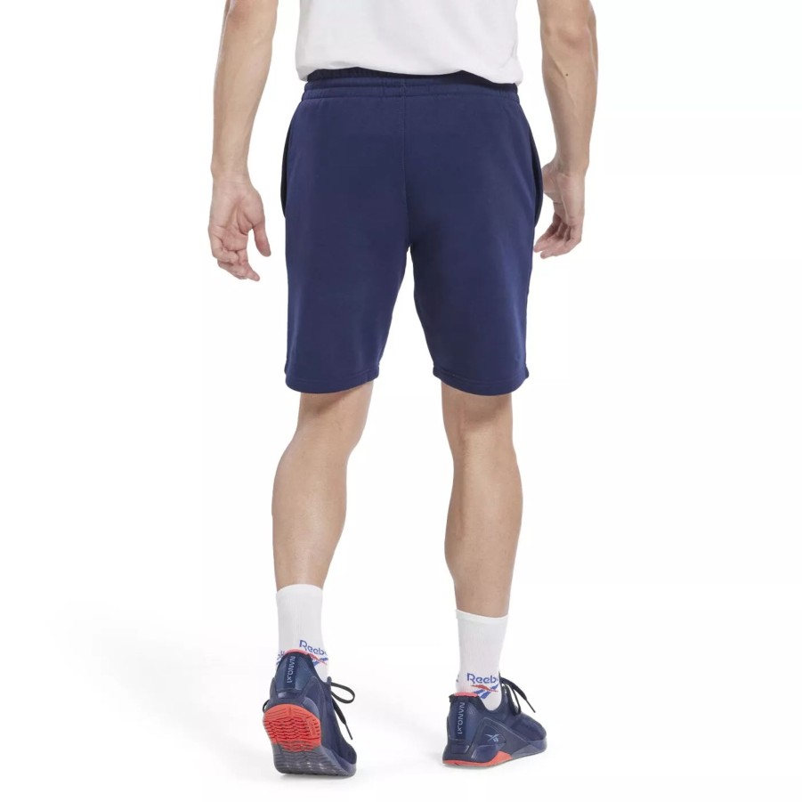 Krotkie Spodenki Meskie REEBOK | Meskie Spodenki Reebok Ri Left Leg Logo Short Hz8799 Granatowy