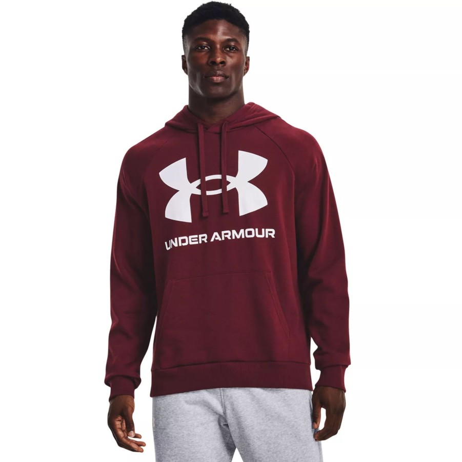 Bluzy Meskie UNDER ARMOUR | Meska Bluza Under Armour Ua Rival Fleece Big Logo Hd 1357093-690 Czerwony