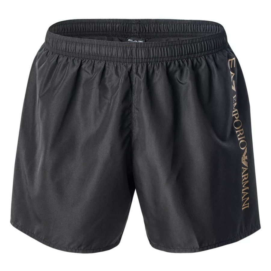 Szorty I Bokserki Kapielowe Meskie EA7 EMPORIO ARMANI | Meskie Szorty Ea7 Emporio Armani Sea World Bw M Extended Logo Boxer 902035Cc72000120 Czarny