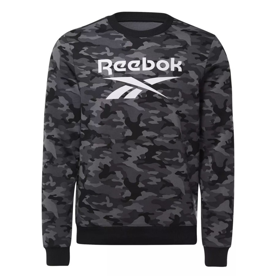 Bluzy Meskie REEBOK | Meska Bluza Reebok Id Camo Crew He8172 Czarny