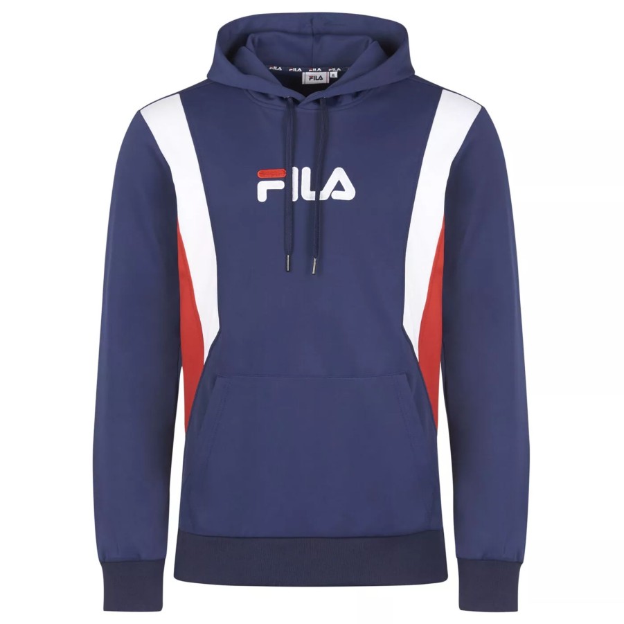 Bluzy Meskie FILA | Meska Bluza Fila Bogno Regular Hoody Fam0176-53007 Niebieski