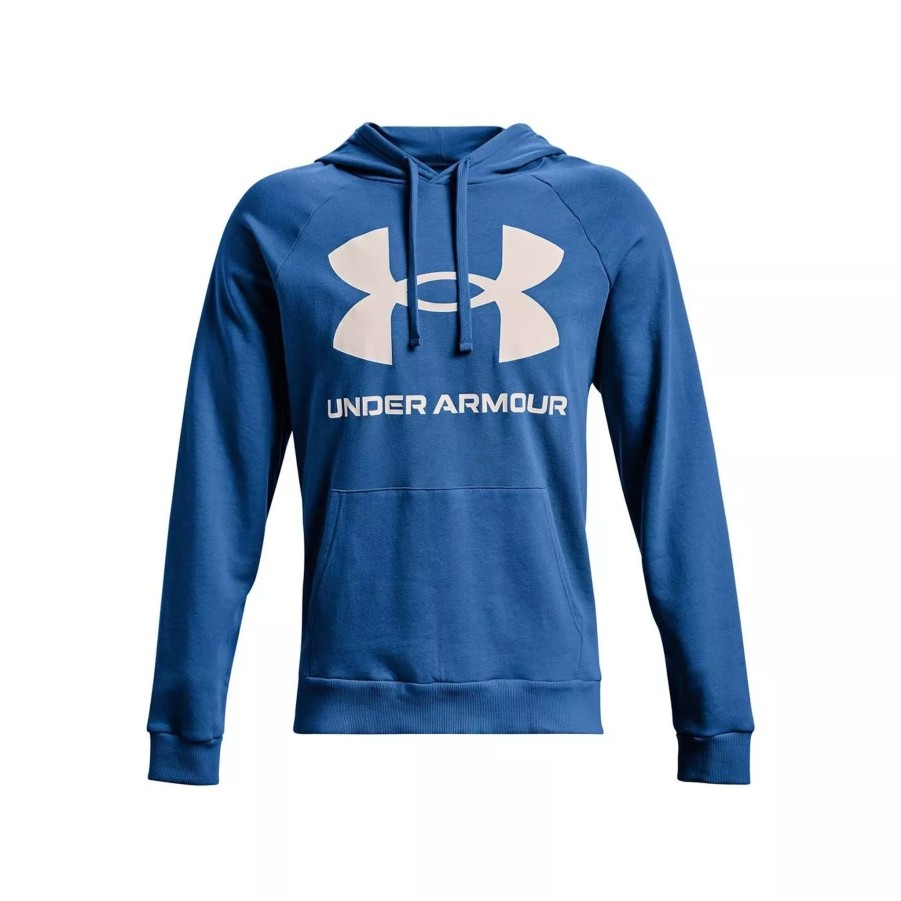 Bluzy Meskie UNDER ARMOUR | Meska Bluza Under Armour Ua Rival Fleece Big Logo Hd 1357093-474 Niebieski