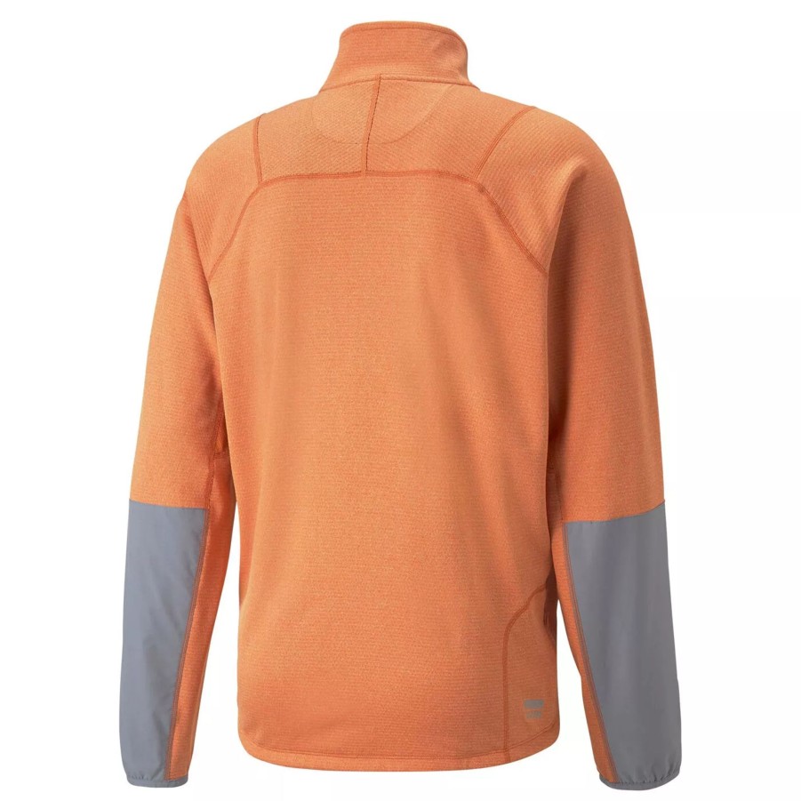 Bluzy Meskie PUMA | Meska Bluza Puma M Seasons Polypropylene Raincell 1/2 Zip 52324594 Pomaranczowy