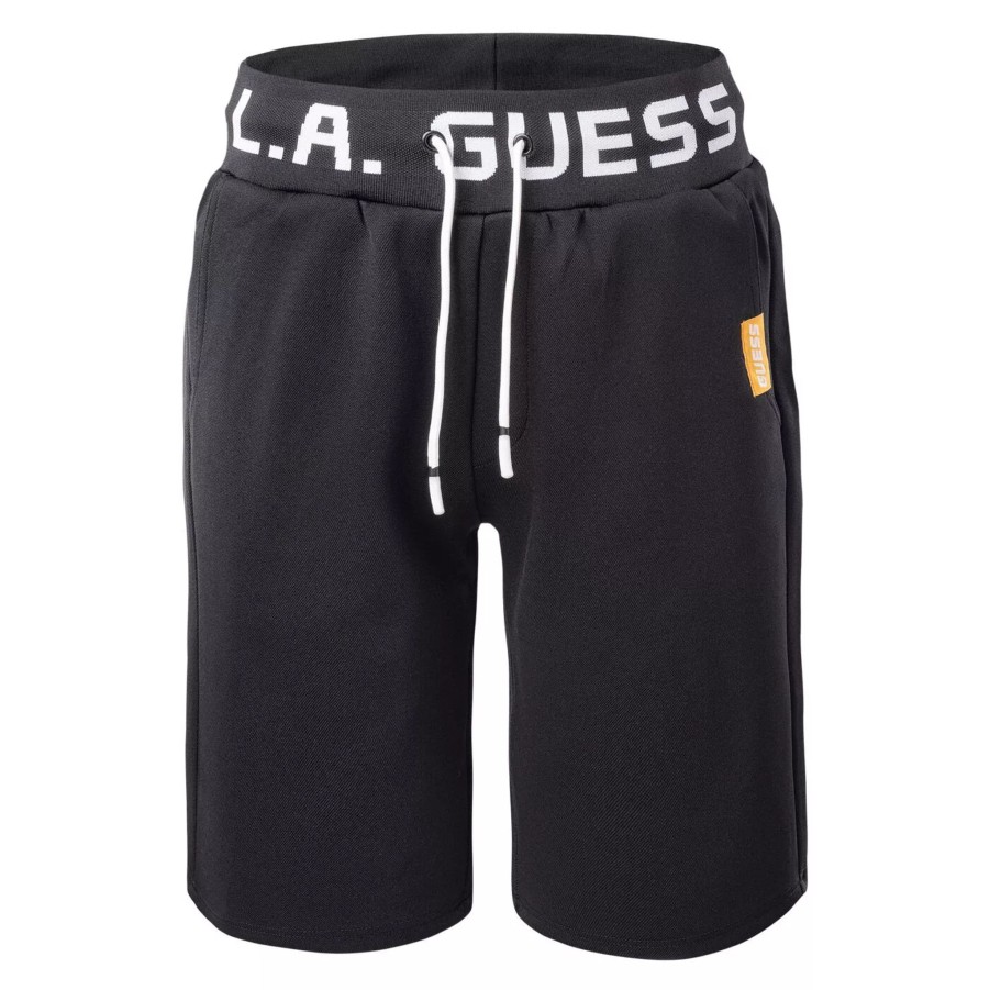 Krotkie Spodenki Meskie GUESS | Meskie Spodenki Guess Brent Short Z3Rd00Kb212-Jblk Czarny