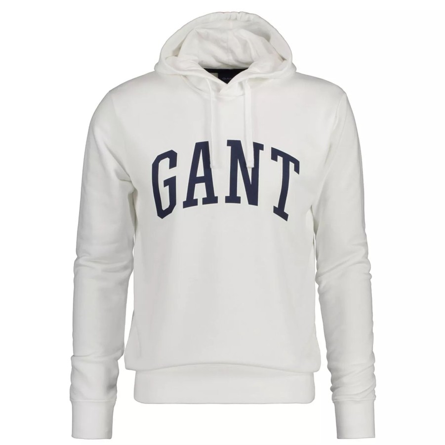 Bluzy Meskie GANT | Meska Bluza Gant Md. Gant Sweat Hoodie 2007052.110 Bialy