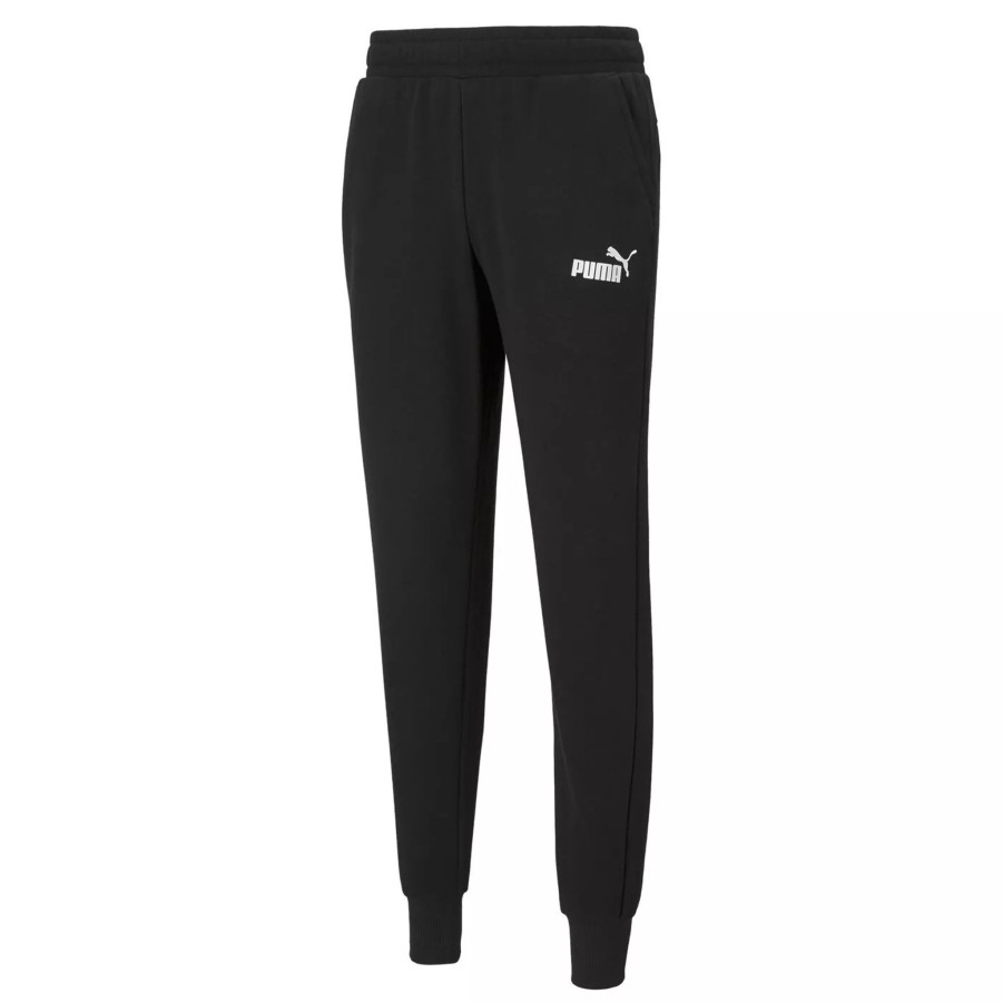 Spodnie Meskie PUMA | Meskie Spodnie Puma Ess Logo Pants Tr Cl Puma Black 58671601 Czarny