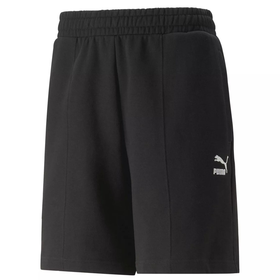 Krotkie Spodenki Meskie PUMA | Meskie Spodenki Puma Classics Pintuck Shorts 8" Tr 53812601 Czarny