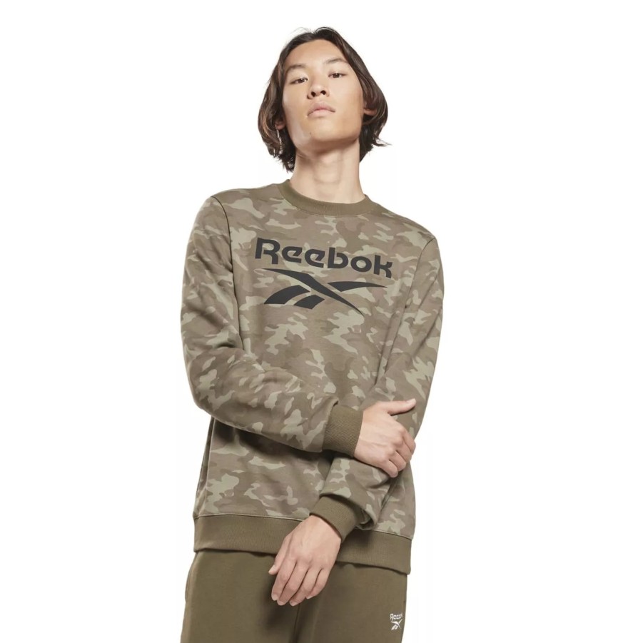 Bluzy Meskie REEBOK | Meska Bluza Reebok Id Camo Crew He8173 Zielony