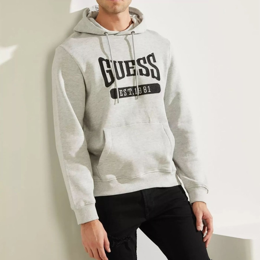 Bluzy Meskie GUESS | Meska Bluza Guess Orgnc Cotton Gym Guess Hoodie M1Bq01K9V31-H9C9 Szary