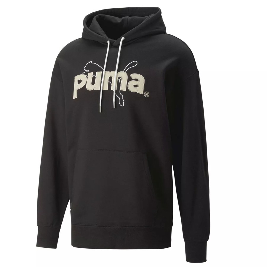 Bluzy Meskie PUMA | Meska Bluza Puma Puma Team Graphic Hoodie Tr 53825901 Czarny