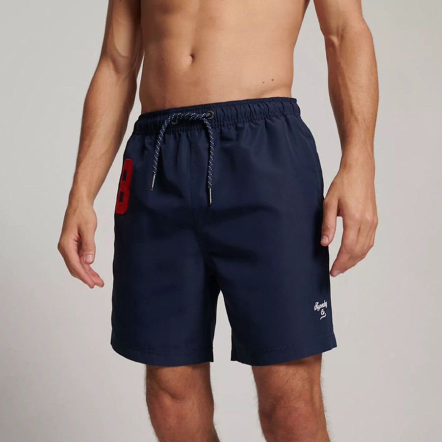 Szorty I Bokserki Kapielowe Meskie SUPERDRY | Meskie Szorty Superdry Vintage Polo Swimshorts M3010220Azrn Granatowy