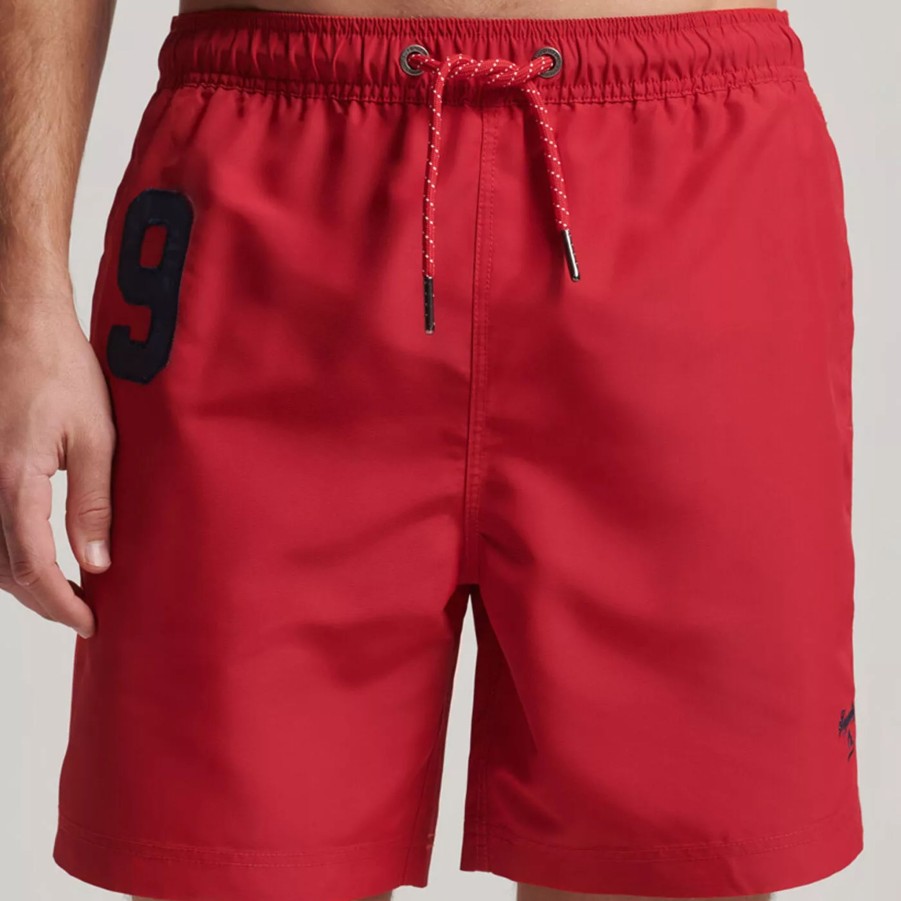 Szorty I Bokserki Kapielowe Meskie SUPERDRY | Meskie Szorty Superdry Vintage Polo Swimshorts M3010220Awa7 Czerwony