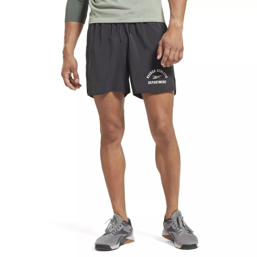 Krotkie Spodenki Meskie REEBOK | Meskie Spodenki Reebok Train Woven Graphic Short Ht3705 Czarny