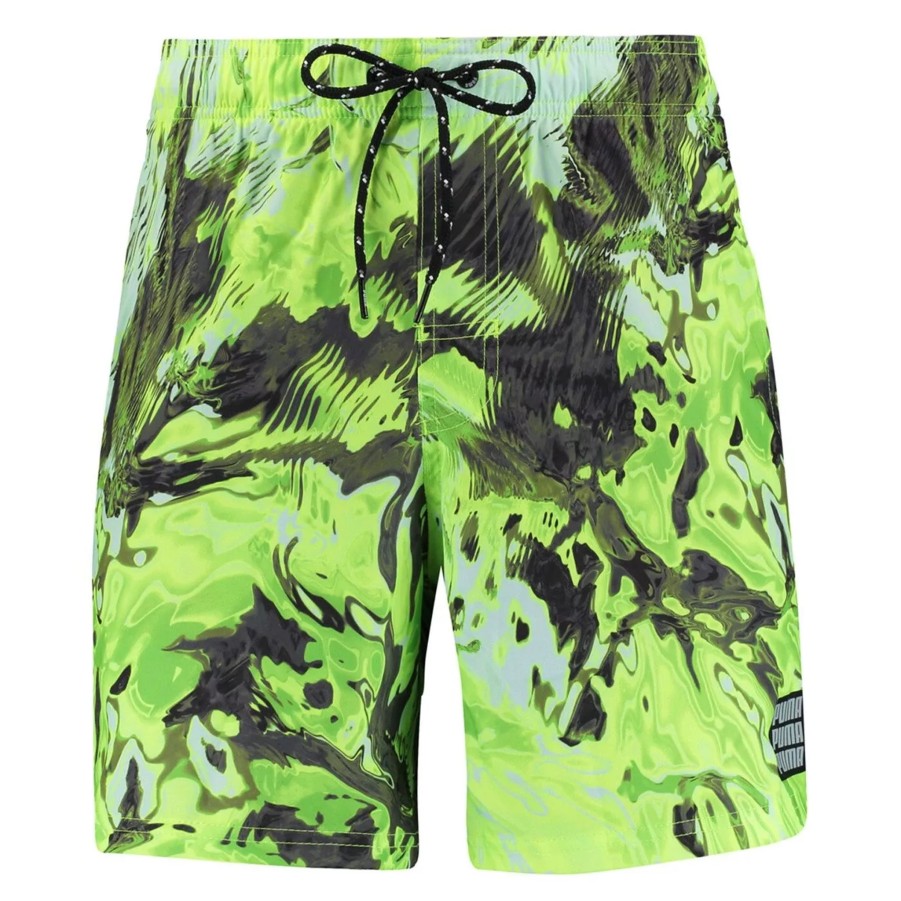 Szorty I Bokserki Kapielowe Meskie PUMA | Meskie Bokserki Kapielowe Puma Puma Swim Men Reflection Aop Mid Shorts 93506002 Zolty