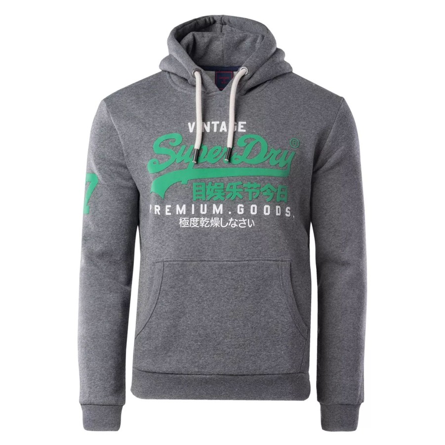 Bluzy Meskie SUPERDRY | Meska Bluza Superdry Vintage Vl Classic Hood M2011822Aus0 Szary