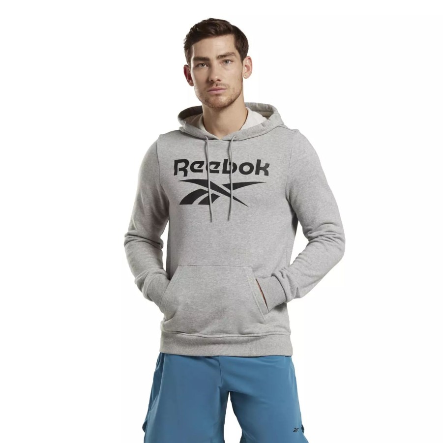 Bluzy Meskie REEBOK | Meska Bluza Reebok Ri Ft Big Logo Oth Hood Hz8786 Szary