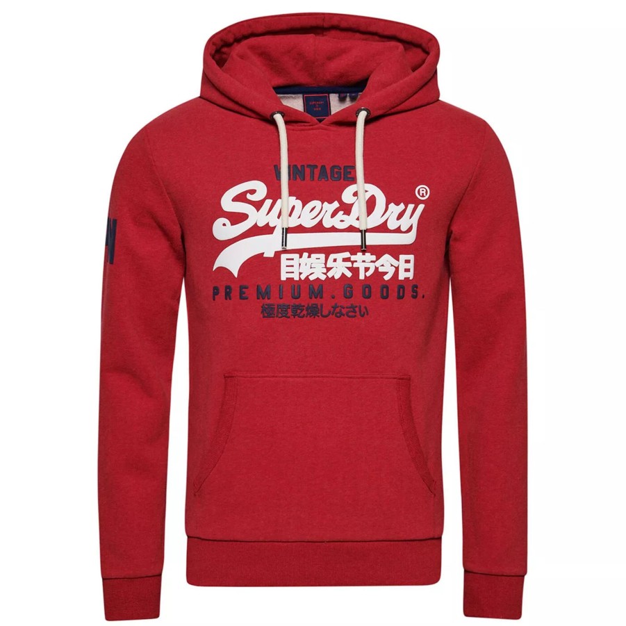 Bluzy Meskie SUPERDRY | Meska Bluza Superdry Vintage Vl Classic Hood M2011822Aofl Bordowy