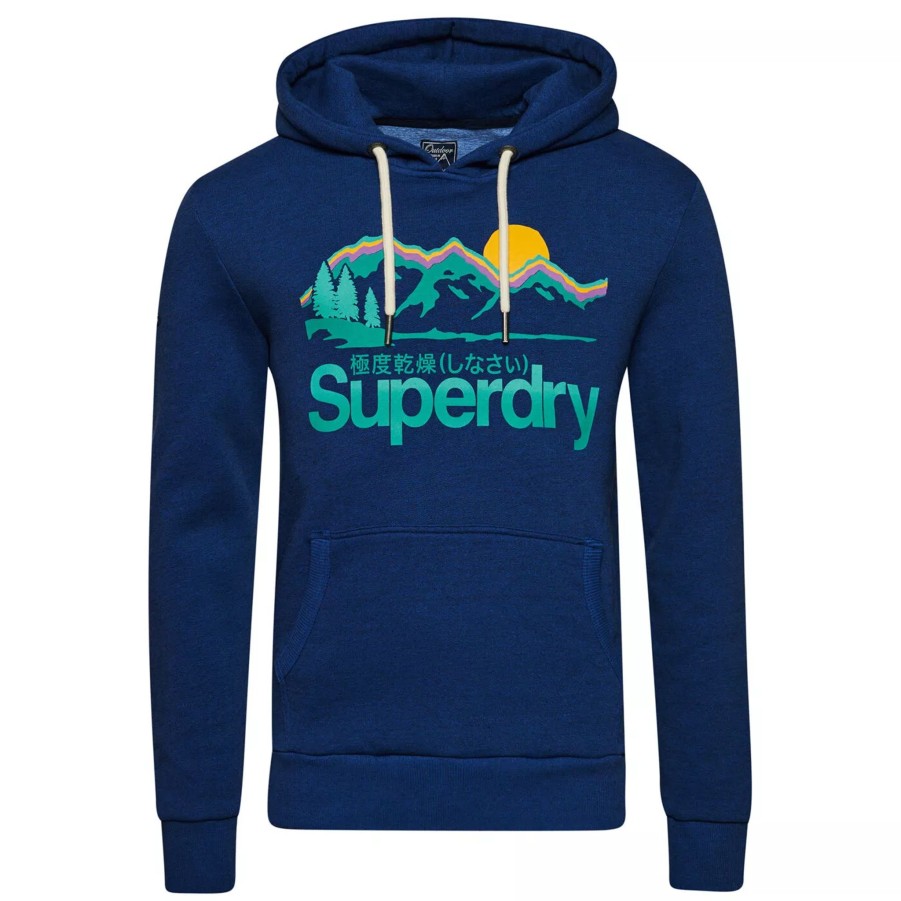 Bluzy Meskie SUPERDRY | Meska Bluza Superdry Vintage Cl Great Outdoors Hood M2012129A5Ed Niebieski