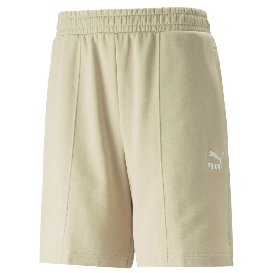 Krotkie Spodenki Meskie PUMA | Meskie Spodenki Puma Classics Pintuck Shorts 8" Tr 53812688 Bezowy