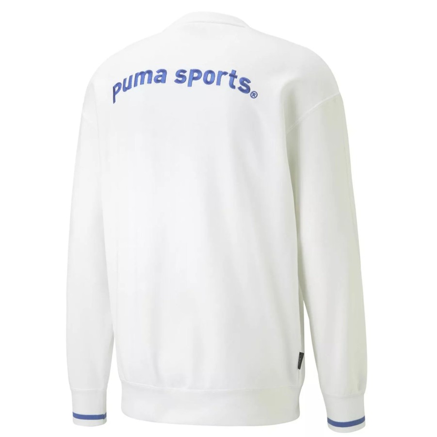 Bluzy Meskie PUMA | Meska Bluza Puma Puma Team Crew Tr 53969602 Bialy